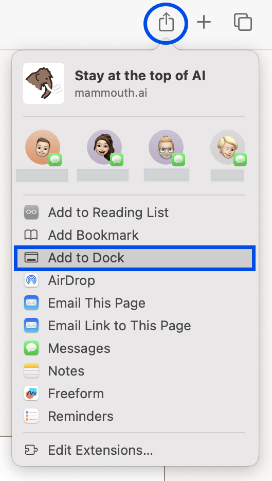 download mammouth desktop app on Safari