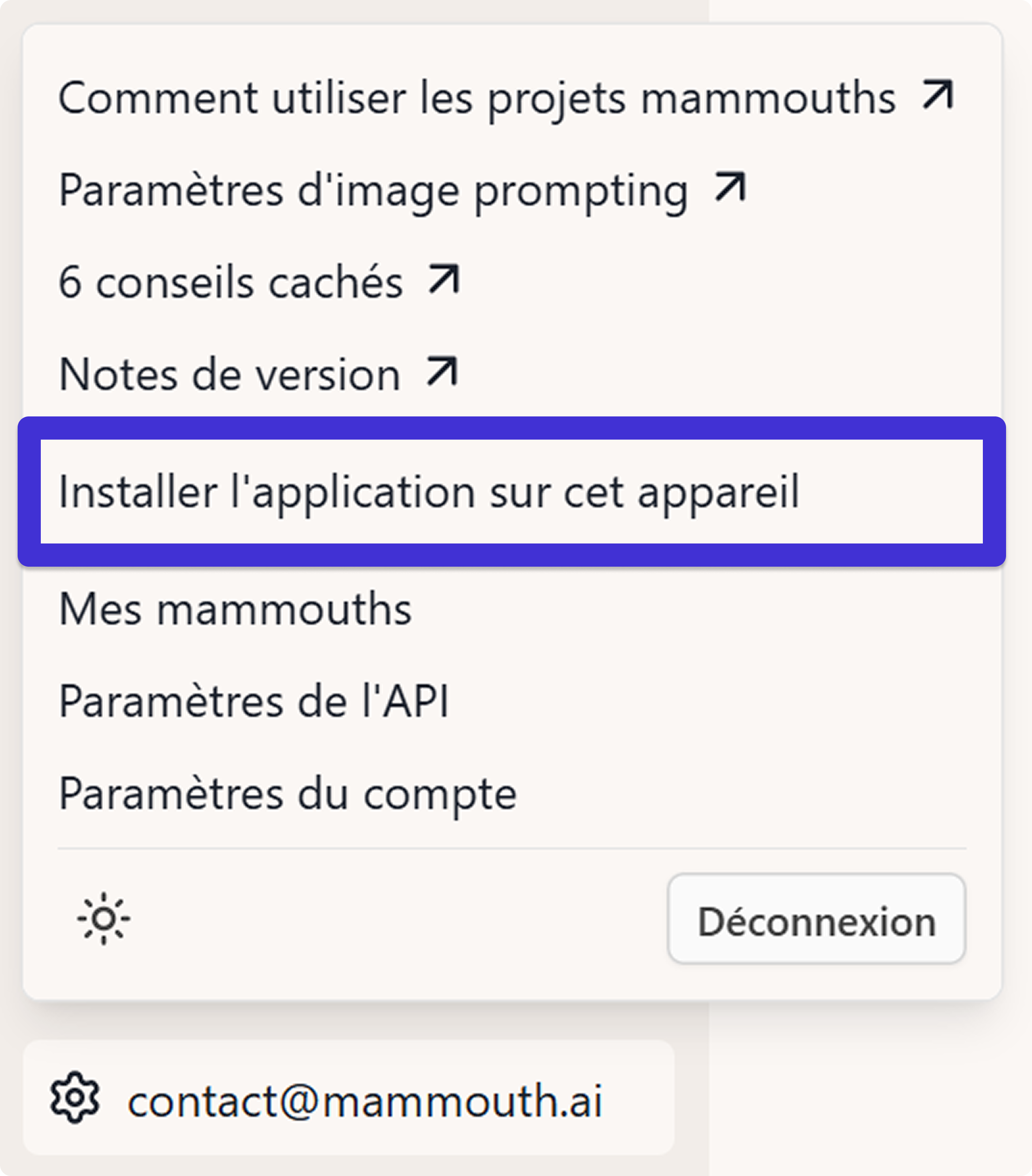 ajouter l'application sur android