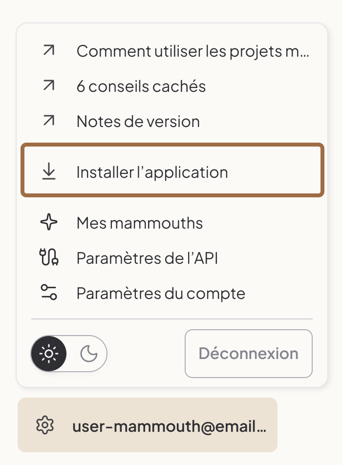 ajouter l'application sur android