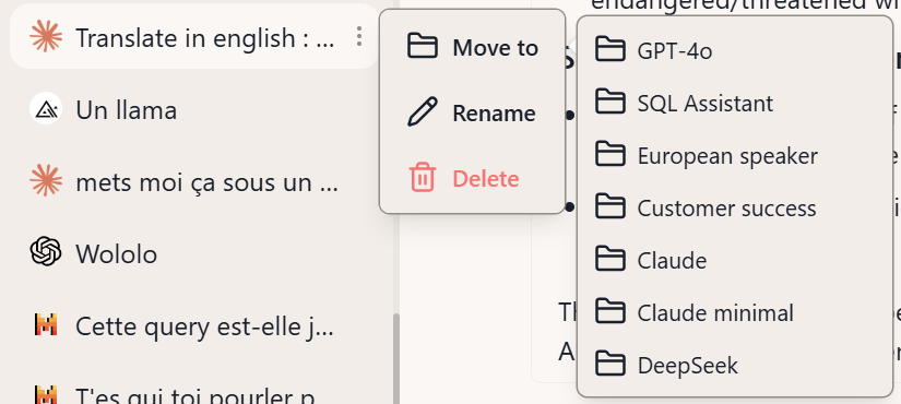 Move conversations between mammouths