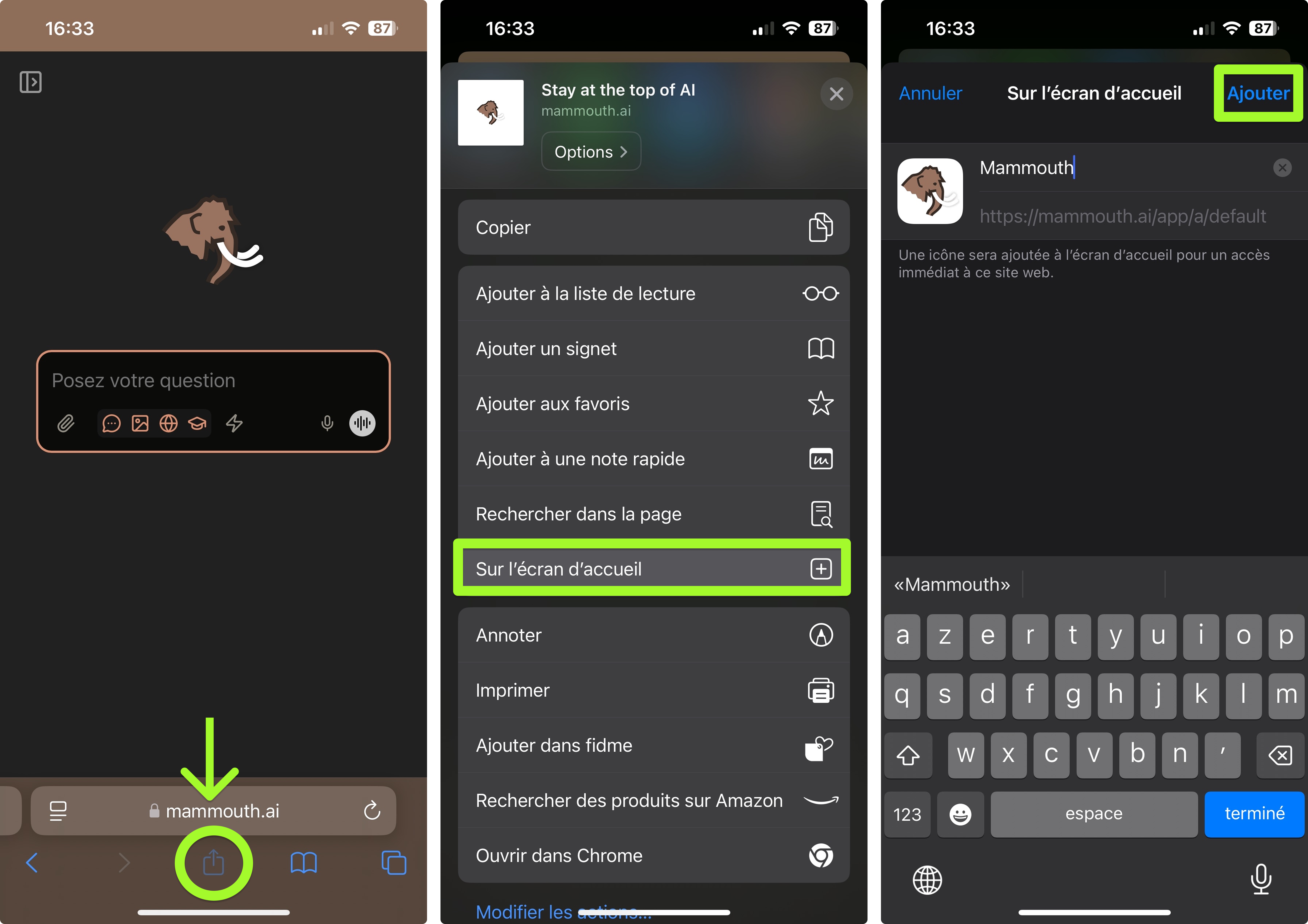 instructions de téléchargement iOS